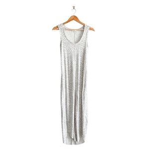 Z Supply Womens Maxi Dress Halter Sleeveless Ribbed Animal Print Medium